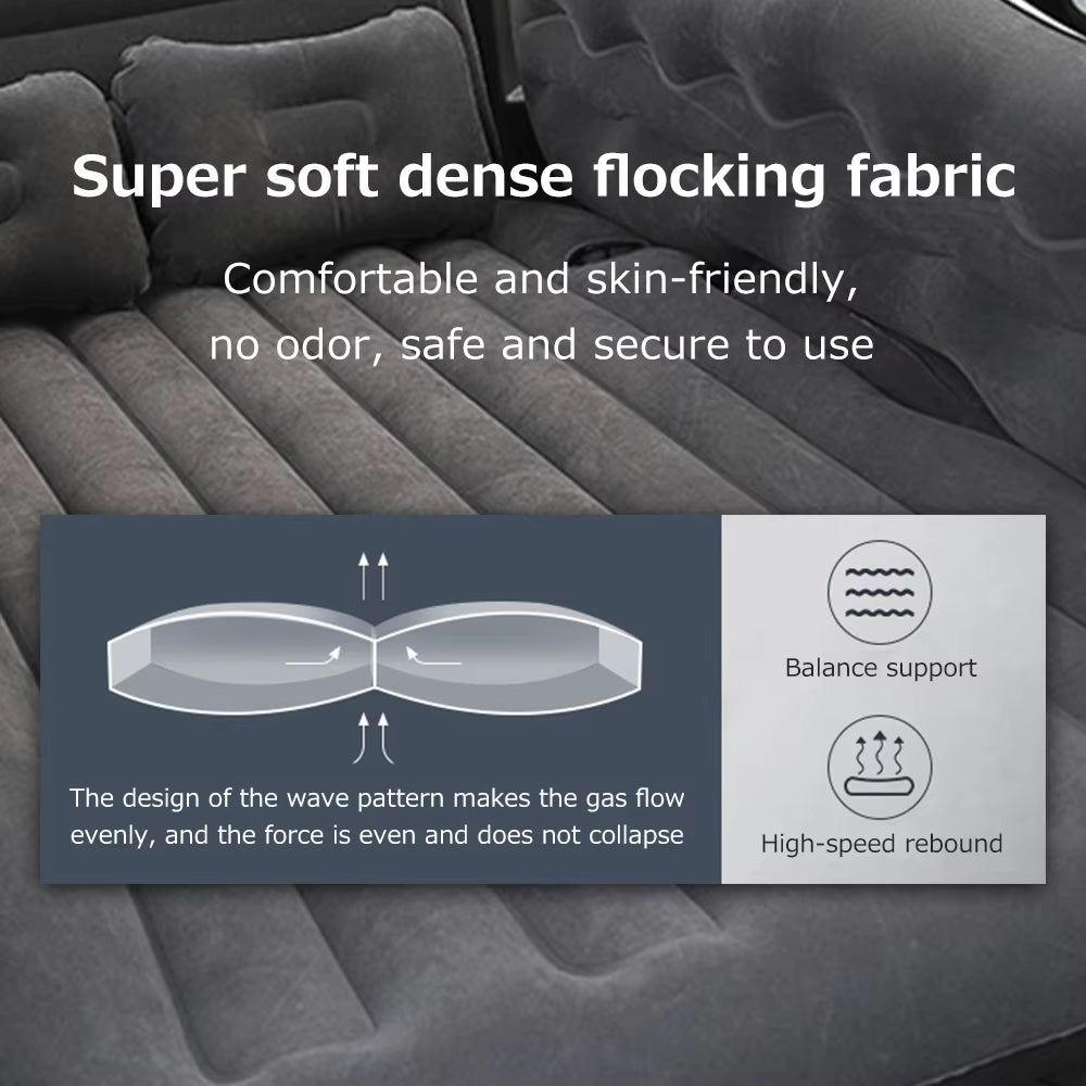 Mattress Car Inflatable Travel Bed Home Outdoor Camping Mat Rear Flocking plus Air Mattress for SUV Travel Bed Travel Mattress