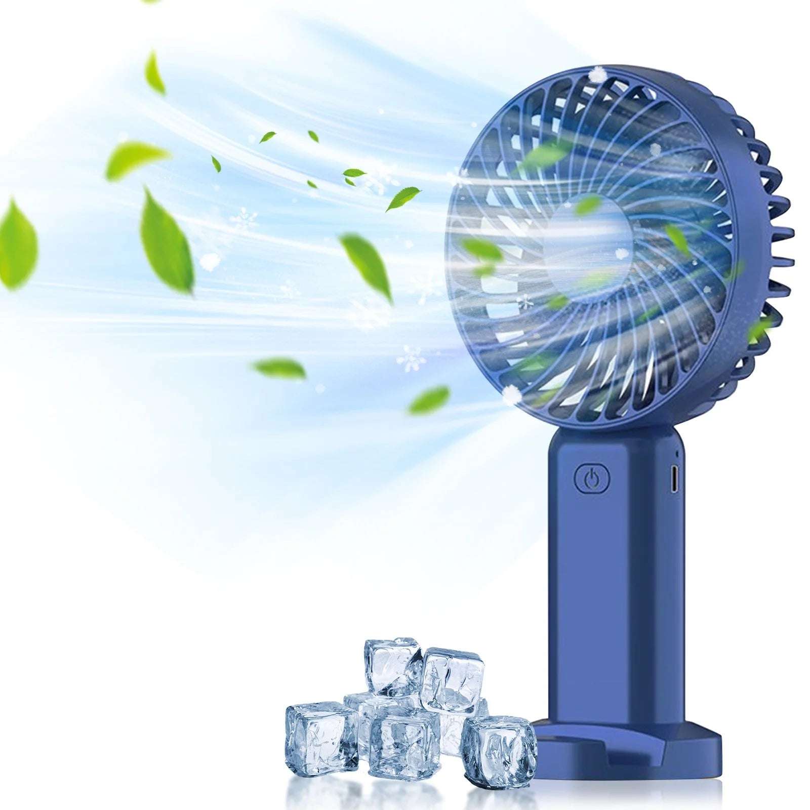 Tower Electric Fan Portable Ac Unit Office Air Conditioner Portable Household Small Conditioning Fan, for Outdoor Indoor Commuting, Office, Travel (Blue)